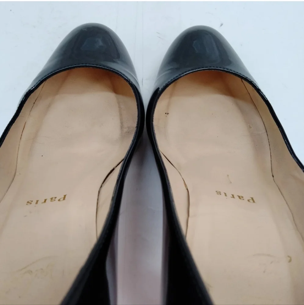 Christian Louboutin Black Patent Leather Heels - Picture 7 of 8